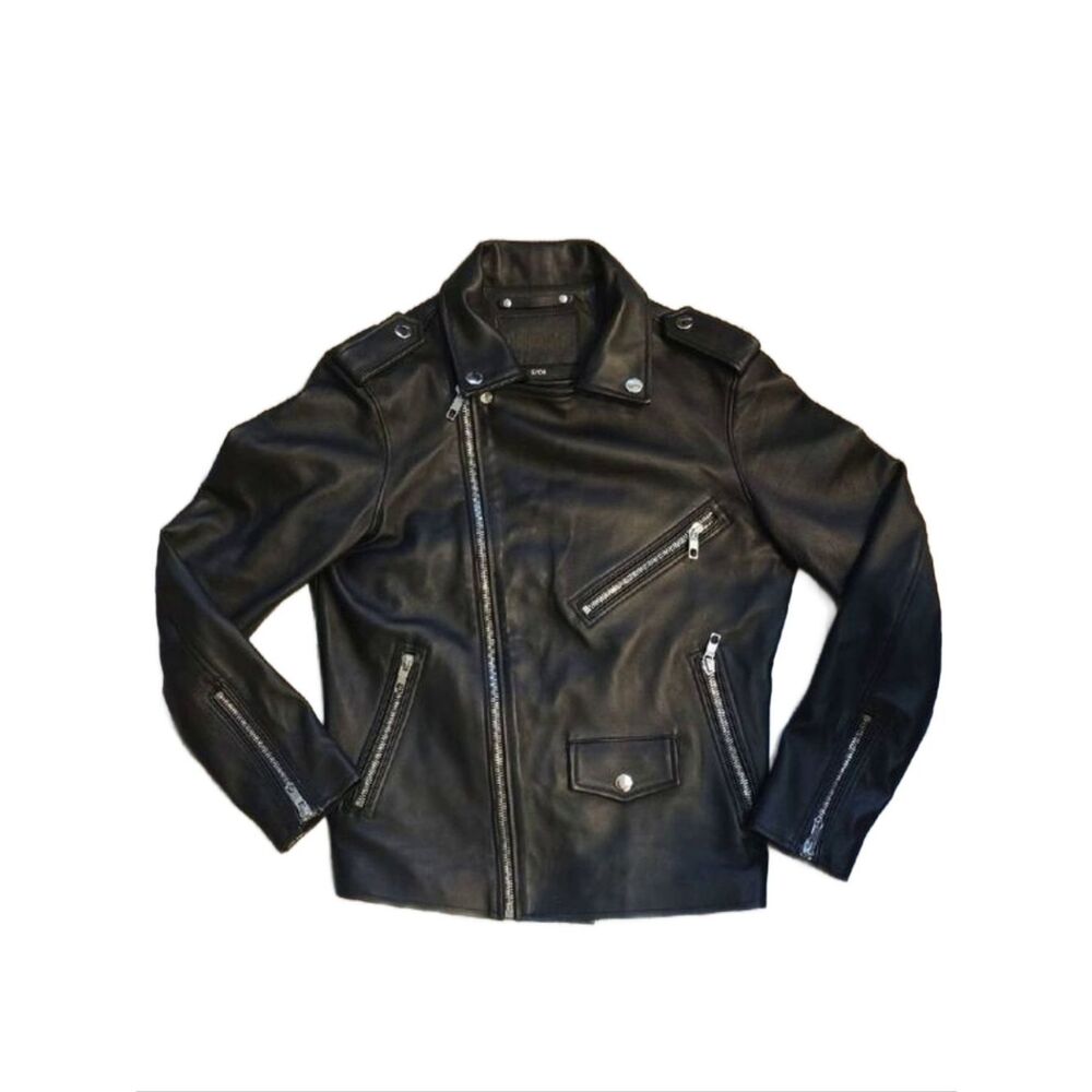 Thursday Company Boots Black Leather Biker Men's Jacket.‎